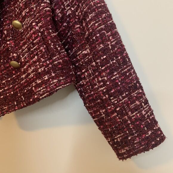 House of Harlow 1960 Tweed Blazer Cropped Pink Academia - Size Medium - Picture 5 of 13